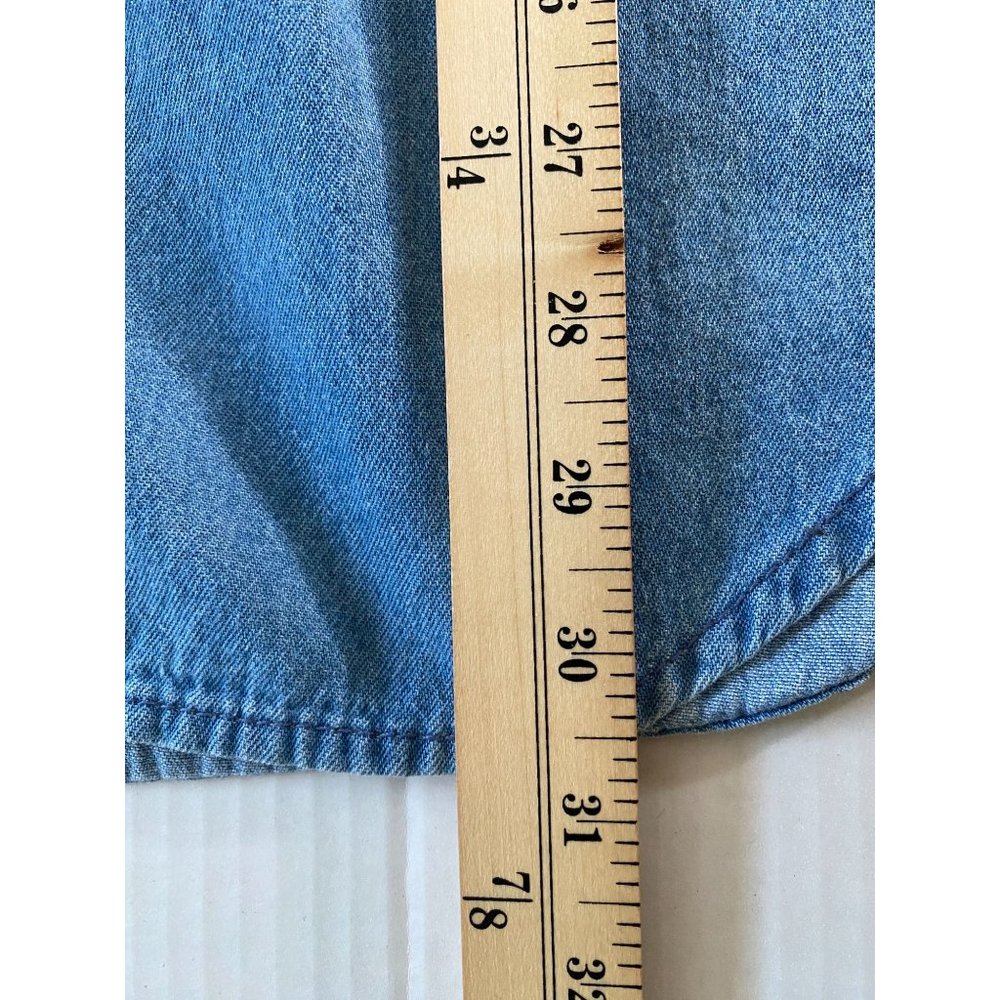 Paradise Point Vtg. Blue Denim "Coca-Cola" Shirt with Pointed Collar Size XL Y2K - Picture 10 of 13
